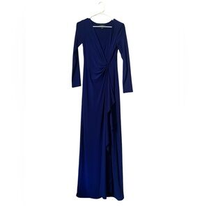 Lauren Ralph Lauren Long-Sleeve Jersey Gown in royal blue size 4